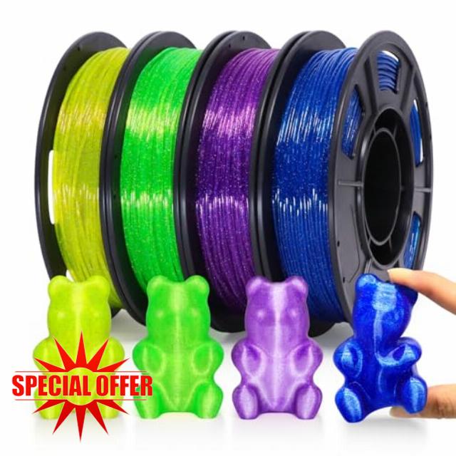 YOUSU Transparent Galaxy TPU Filament 1.75mm Bundle