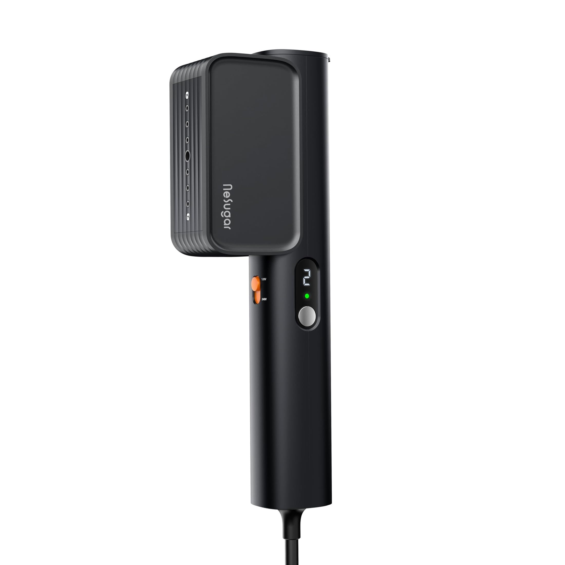 Nesugar G7 Dual Voltage Steamer for Clothes & Iron for Clothes - Mini Garment Steamer - Sleek Profile - Travel-Ready - Compact Size - Ergonomic Design - Quick Heat-Up - All-Garment Use - Black