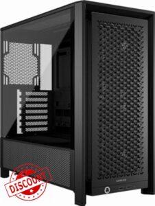 CORSAIR 4000D RS Frame Modular High Airflow Mid-Tower PC Case – 3X RS Fans – InfiniRail Mounting System – Fits Multiple 360mm Radiators – Reverse Connector Motherboard Compatible – Black
