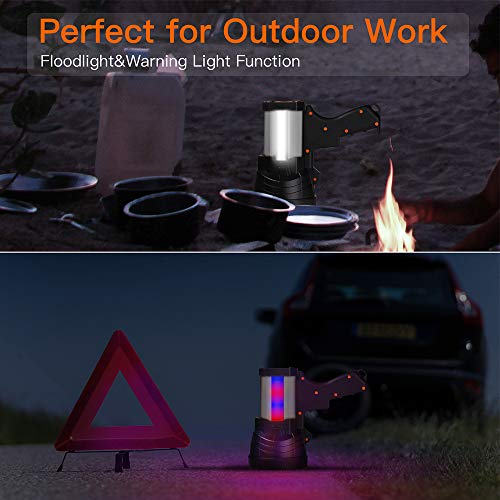 000-Lumen Spot Lights Hand held Large Flashlight Handheld Spotlight Lightweight and Super Bright Flashlight (Aluminium_Alloy Silver)