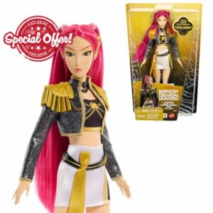 Mattel Kpop Demon Hunters HUNTR/X Mira “Golden” Singing Doll in Removable Signature Outfit & 5 Posable Joints