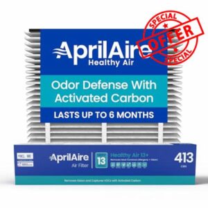 Genuine AprilAire 413CBN Replacement Filter for AprilAire Whole House Air Purifiers - MERV 13 with Carbon