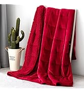 Topblan Sherpa Fleece Weighted Blanket for Adult, 15 lbs Dual Sided Cozy Fluffy Heavy Blanket, Ul...