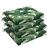 LVTXIII Outdoor Seat Cushions Set of 4 Square Corner Chair Cushions with Ties, Patio Chair Pads f...
