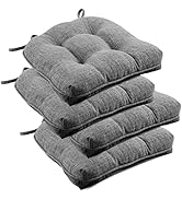 downluxe Indoor Memory Foam Chair Cushions for Dining Chairs, Non-Slip Kitchen Chair Pads Tufted ...