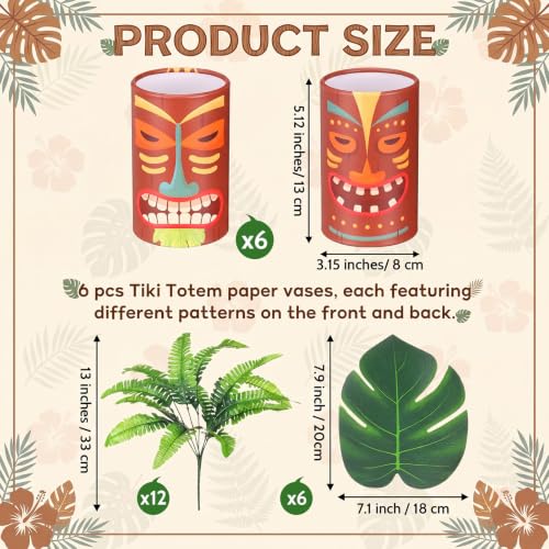 Aloha Tropical Theme Paper Tabletop Vase Kit for Summer Beach Birthday Wedding Party Supplies