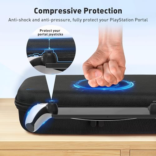 Waterproof Hard Case for PS5 Portal with Soft Protective Cover Skin Case