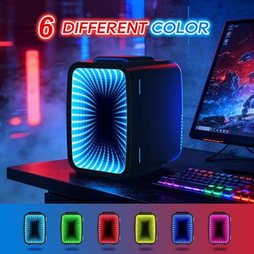 4L/6 Can Small fridge with Dimmable Gaming Light for Bedroom