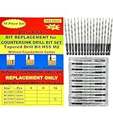 FTG USA 3 Pc #6 (9/64") Tapered Drill Bits Replacement HSS M2 Made for FTG Carbide Tipped Counter...