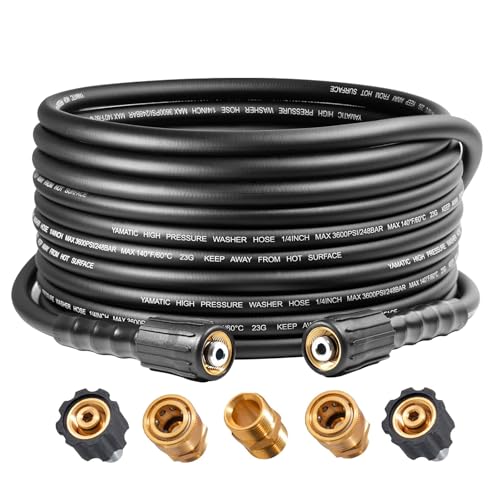 Kink Resistant Heavy Duty Power Washer Extension Replacement Hose With M22-14mm x 3/8" Quick Connect Kit For Gas & Electric