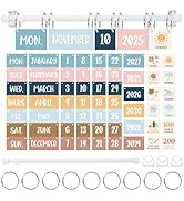 JarThenaAMCS Pastel Flip Calendar Bulletin Board Set with 68 Cards & Adjustable Holder Weather Da...