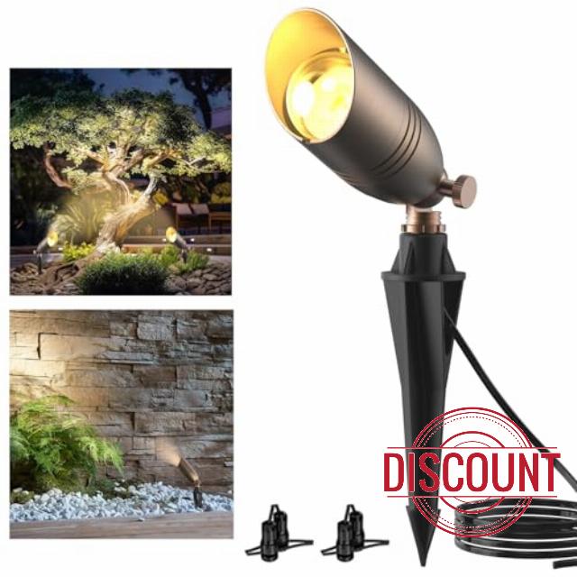 ZONEGRACE 12V Low Voltage Brass Landscape Spot Lights