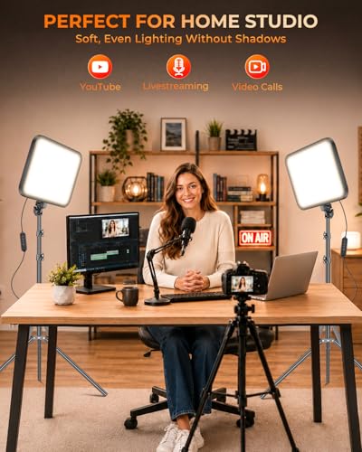3000-6500K Adjustable Photography Lighting for Clearer YouTube Streaming Home Studio