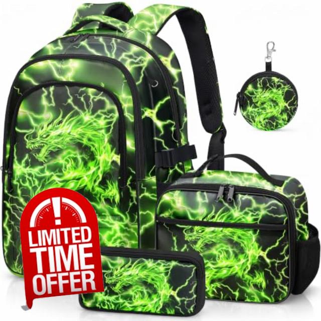 Boys Backpack with Lunch Box Set