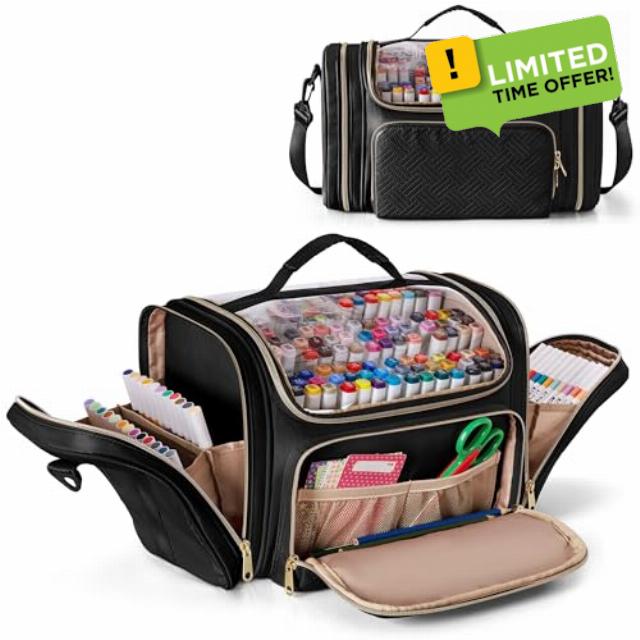 Rexmica Marker Organizer Case Bag for 180-300 Markers