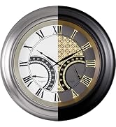 ANDY STAR 24 Inch Outdoor Clocks Waterproof,Large Outdoor Wall Clocks for Patio with Thermometer,...