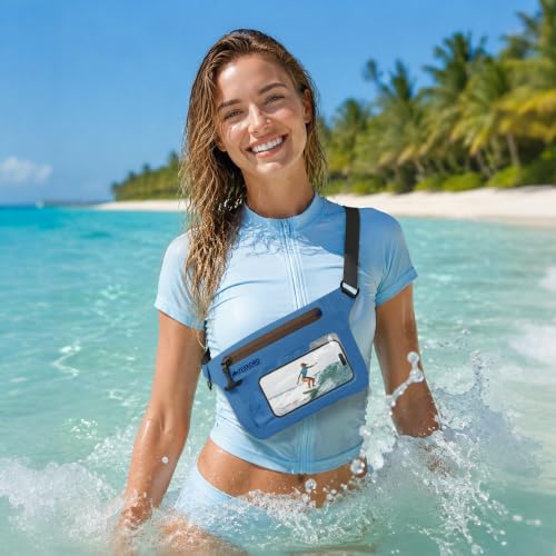 Large Dry Bag Blue | Touch Screen for Kayaking Paddle Boarding Water Park Swimming