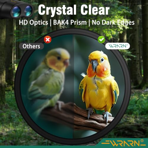 Large Eyepiece Easy Focus Binocular for Bird Watching Hunting Camping Cruise Travel Concert (Black)