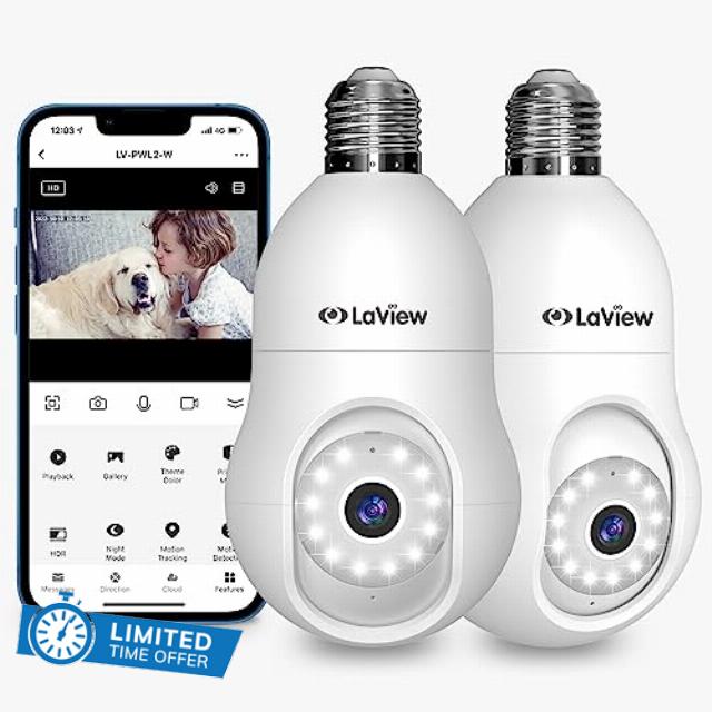 LaView 4MP Bulb Security Camera 2.4GHz