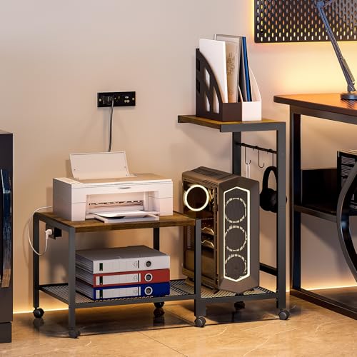 Detachable CPU Holder Cart with Charging Station & Lockable Wheels