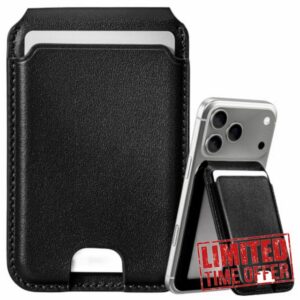 for MagSafe Wallet with Adjustable Kickstand - Full Grain Nappa Leather Magnetic Card Holder
