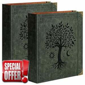 Ovesmusl 2 Pack Leather D Ring Binder