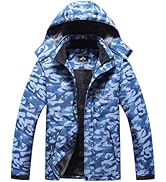 MAOYSSEN Men's Mountain Winter Coat Warm Fleece Ski Snow Jacket Waterproof Raincoat with Hood
