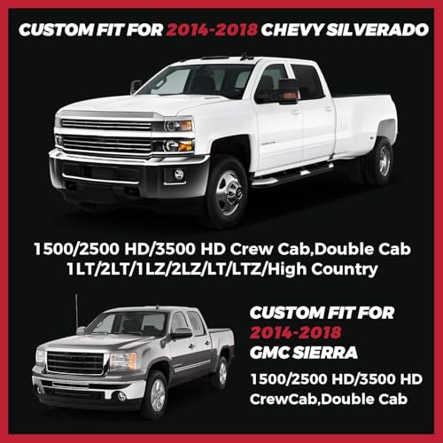Fit for Chevy Silverado GMC Sierra 1500 2500 3500 Crew Cab Waterproof Truck Seat Covers Black