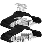 Plastic Hangers 50 Pack Heavy Duty Dry Wet Clothes Hangers with Non-Slip Pads Space Saving 0.2" T...