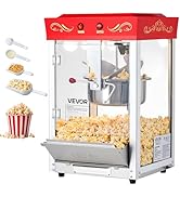 VEVOR Popcorn Maker with Cart, 850W Popcorn Popper Machine, 8 Oz Kettle Makes 48 Cups per Batch, ...