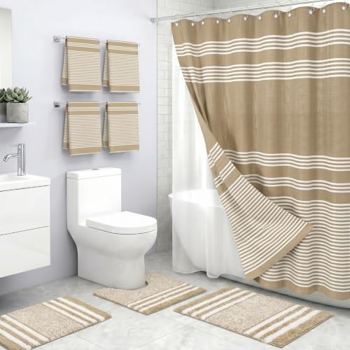 Minimalist Striped Shower Curtain Liner