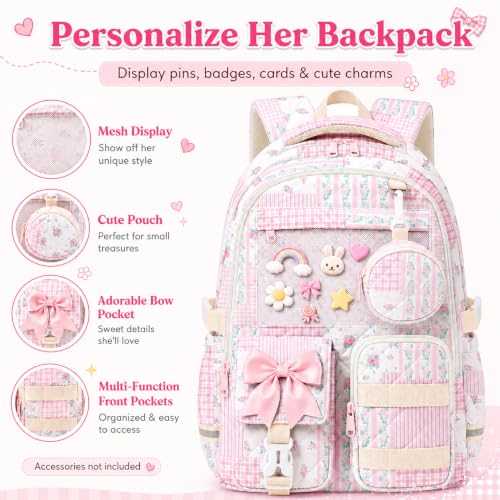 Teen Girls Daily Trave 17.5 (Pink Floral Patchwork