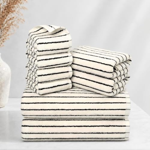 Cotton Striped Bath Towels | Large Bath Towels for Bathroom