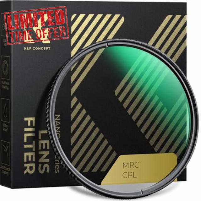 K&F CONCEPT 37mm Circular Polarizer Lens Filter with 28 Multi-Layer Coated | Ultra Slim High Definition Waterproof Scratch Resistant Polarizing Lens Filter(CPL) (Nano-X Series) FC701