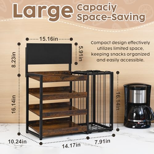 Wooden Counter Snack Organizer Frame Basket