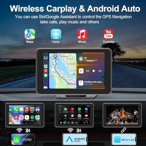 7" Portable Android Auto Display for Car