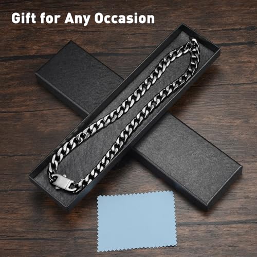 Black Silver Mens Necklaces