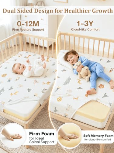 Pack and Play Mattress Pad;Use Excluded-Breathable Soft Memory Foam Firm Mattress