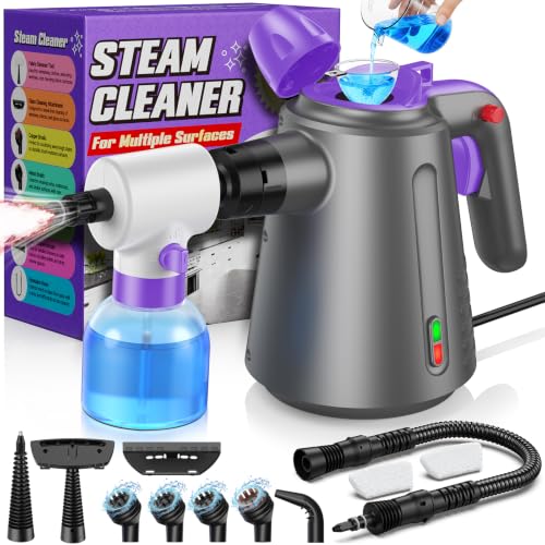 Pressurized Multi Purpose Steamer for Cleaning Upholstery Bed Furniture Couch Carpet Car with 14 Accessories & Safety Lock