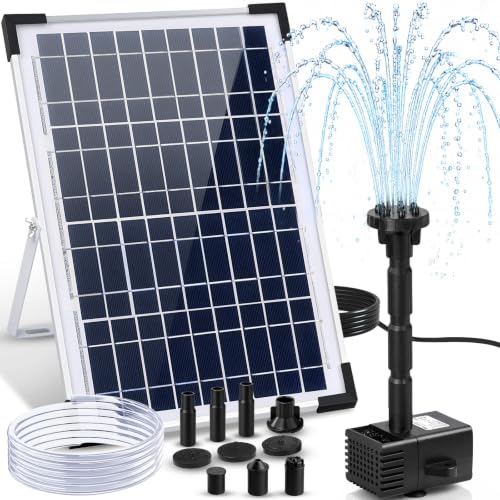 Solar Powered Water Pump 132 GPH with 6 Spray Nozzles & 10ft Cord