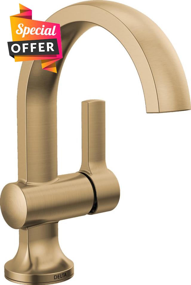 Delta Albion Brushed Gold Bathroom Faucet 1 Hole