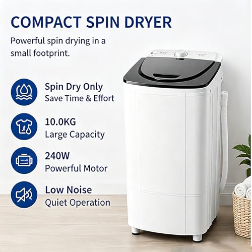 1000RPM Compact Clothes Spinner with Stainless Steel Drum