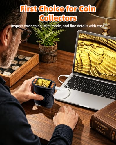 Portable Rechargeable Pocket Microscope Compatible with Windows/Mac