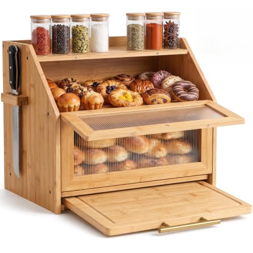 Bamboo Bread Box for Kitchen Countertop