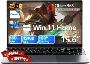 15.6'' AI Laptop with Office 365