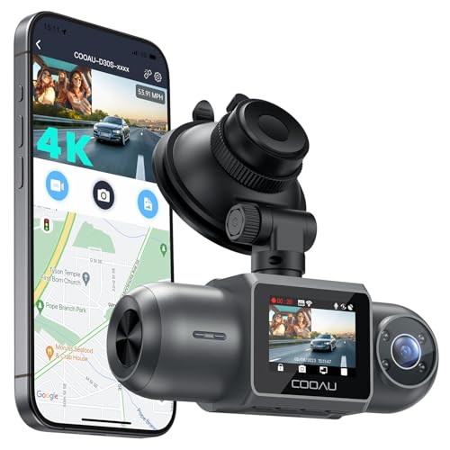 COOAU D30S 4K Dash Cam with GPS Wi-Fi