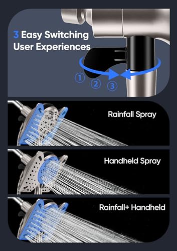 Detachable 2-IN-1 Shower head with 59" Rotatable Stainless Steel Hose (Nickel)
