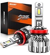 SEALIGHT H11 9005 Light Bulbs Combo, 92,000 Lumens 800% Brighter 6500K Cool White Light, 1:1 Size...
