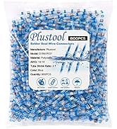 800PCS Green Solder Seal Wire Connectors AWG18-16, Plustool Solder Seal Heat Shrink Butt Connecto...