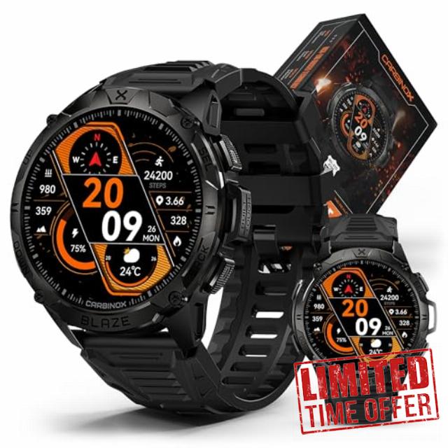 CARBINOX Blaze Smart Watch with GPS – Rugged Fitness Trackers